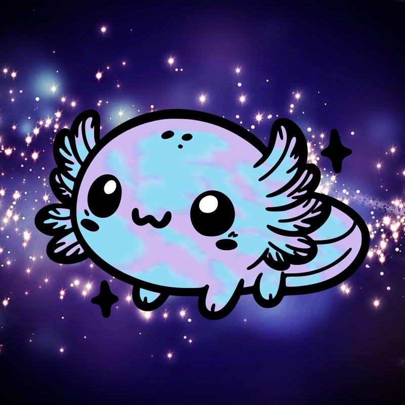 cute easy baby axolotl