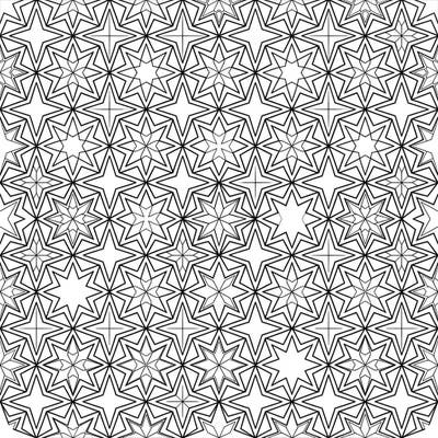 Dive into the mesmerizing world of star tessellations with this specially designed coloring page. Featuring large, clear outlines, it offers a perfect blend of engagement and accessibility for senior colorists.