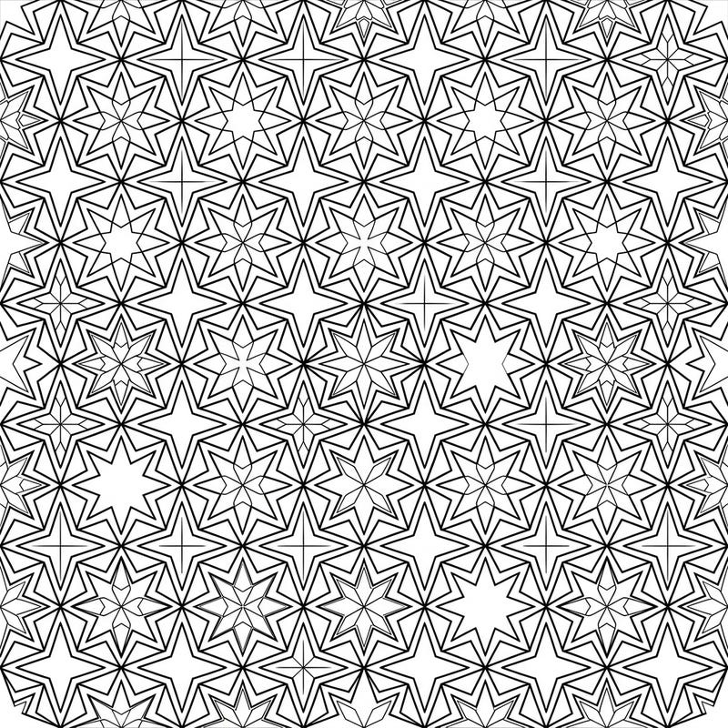 Dive into the mesmerizing world of star tessellations with this specially designed coloring page. Featuring large, clear outlines, it offers a perfect blend of engagement and accessibility for senior colorists.