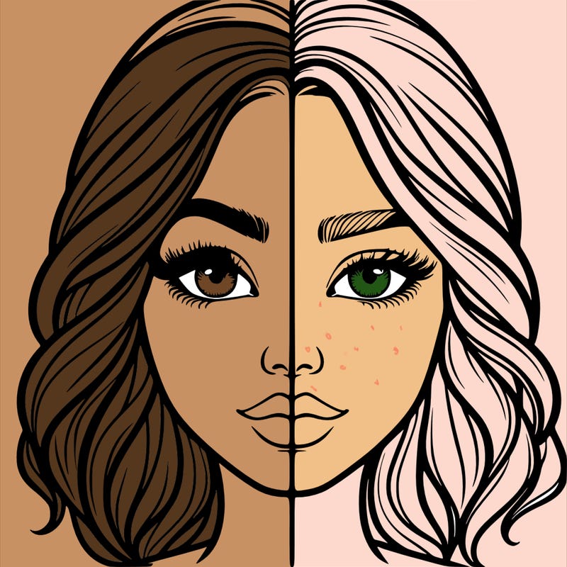 realistic girl split half