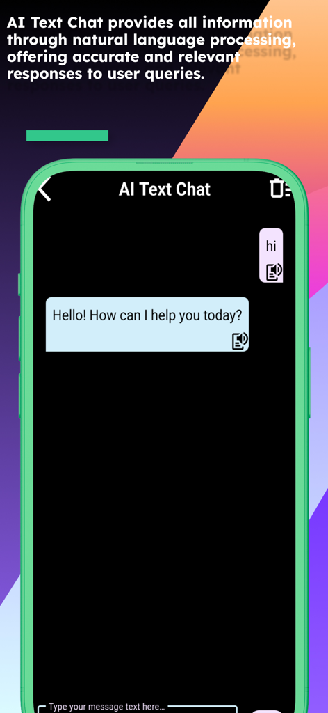 AI text chat feature for language translation with natural language processing
