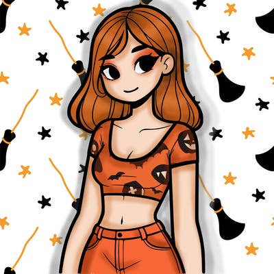realistic girl wearing a crop top
