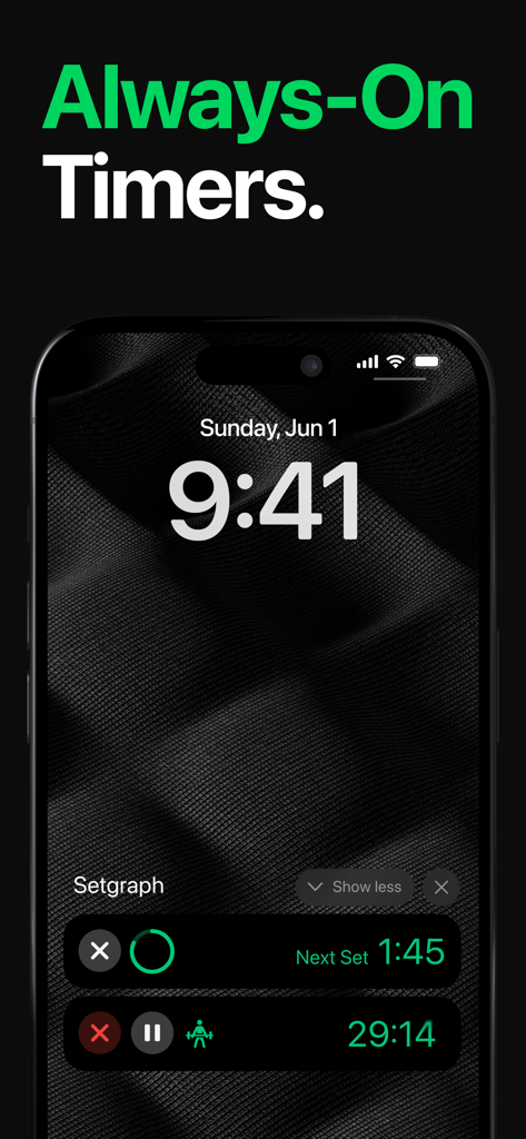 Setgraph workout rest timers on iPhone lock screen Live Activity