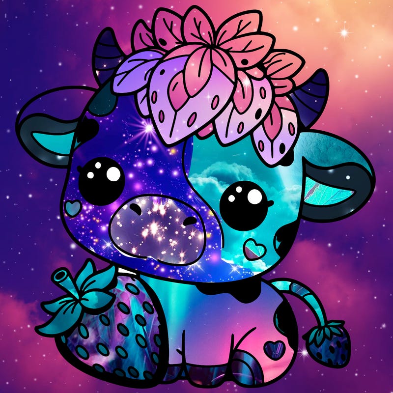 cute strawberry cow