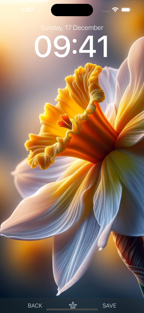 High-quality artistic floral wallpaper on an iPhone lock screen