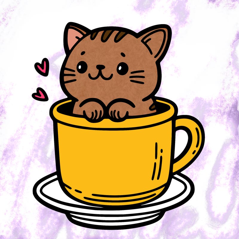 a  cat in a cup