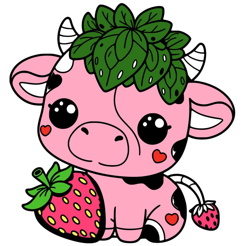 cute strawberry cow