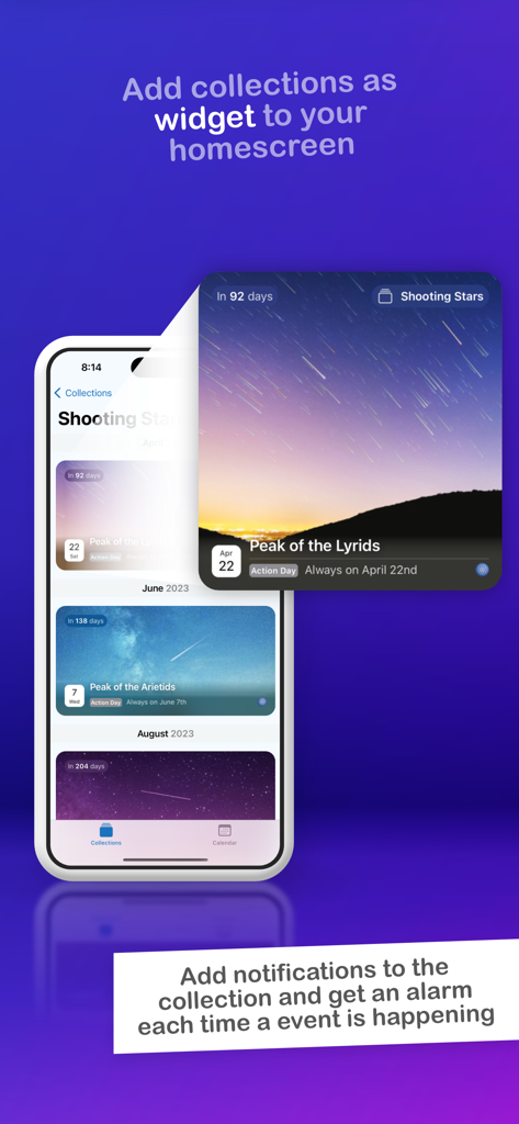 And Today Is - iOS home screen widgets and event collections interface for the And Today Is app.