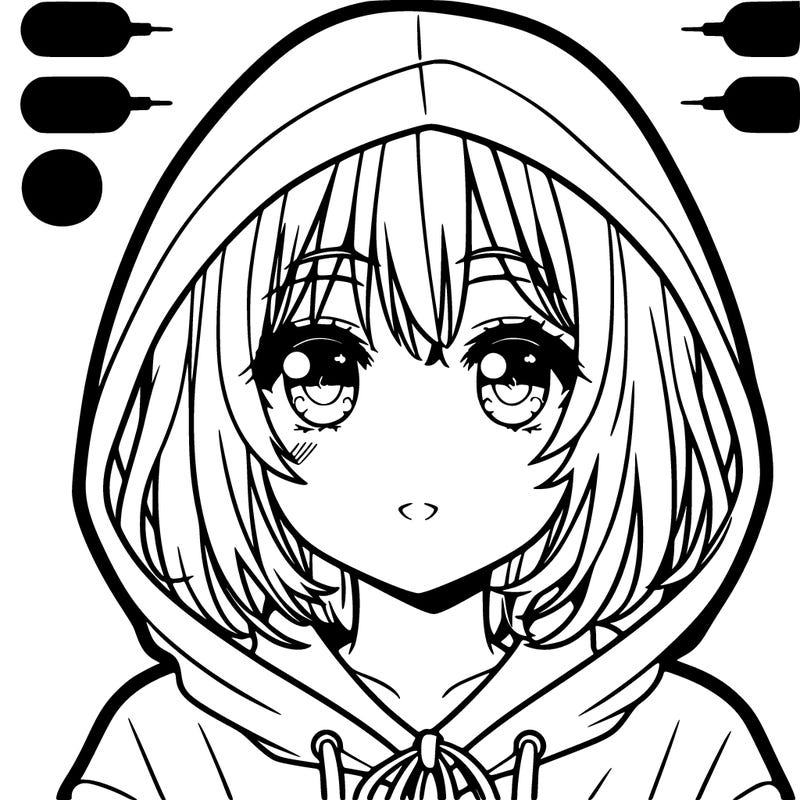 anime girl face with hoodie