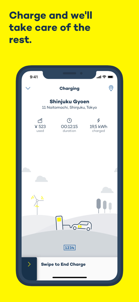 A smartphone screen displaying the Virta app interface showing real time electric vehicle charging status and metrics