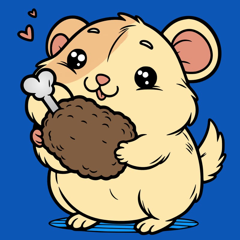 hamster holding a chicken nugget
