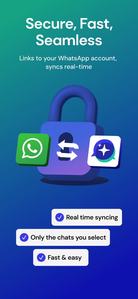 Sincronización segura en tiempo real entre WhatLingo y los chats de WhatsApp