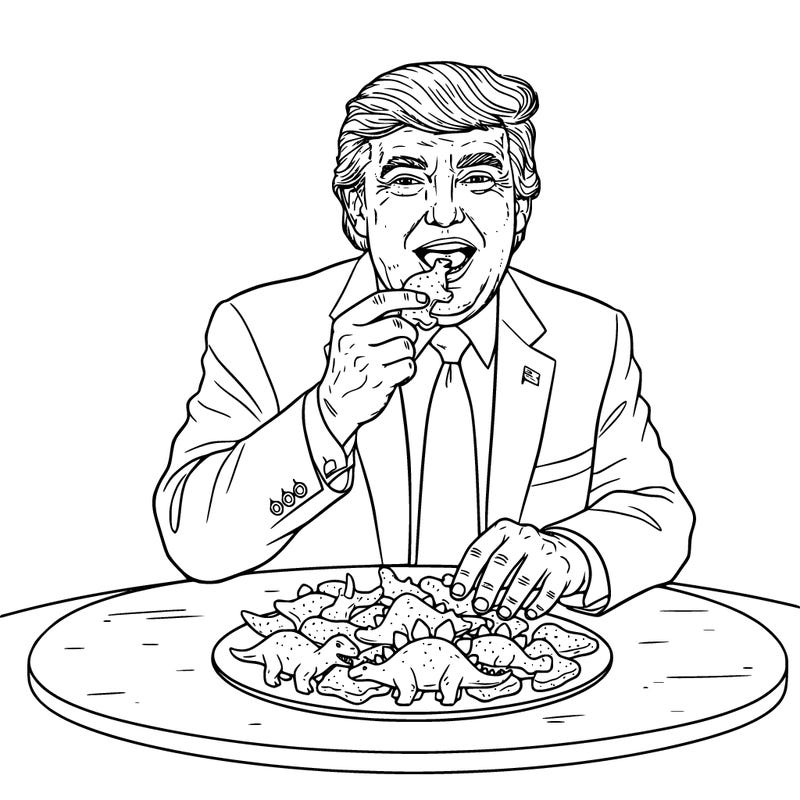 donald trump eating dino nuggets