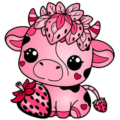 cute strawberry cow