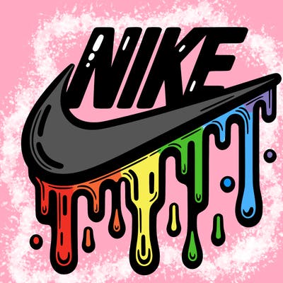dripping nike logo
