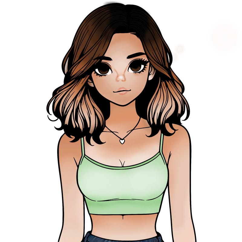 realistic girl with crop top