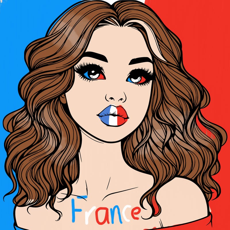 realistic girl with wavy hair and lips