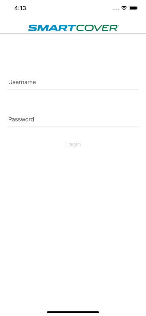SmartCover - Interfaz de inicio de sesión de la aplicación SmartCover
