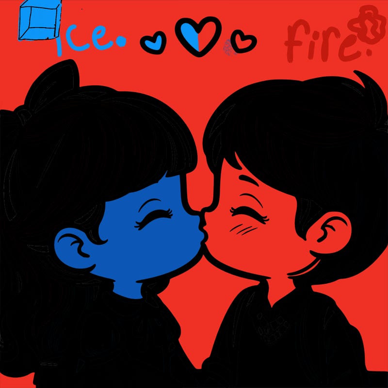 boy and girl kissing