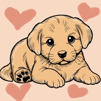 a cute realistic puppy