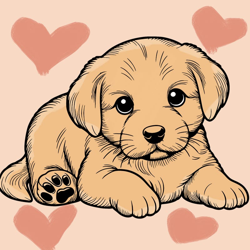 a cute realistic puppy