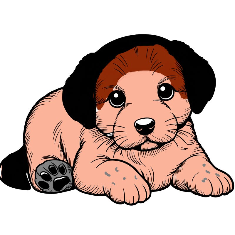 a cute realistic puppy