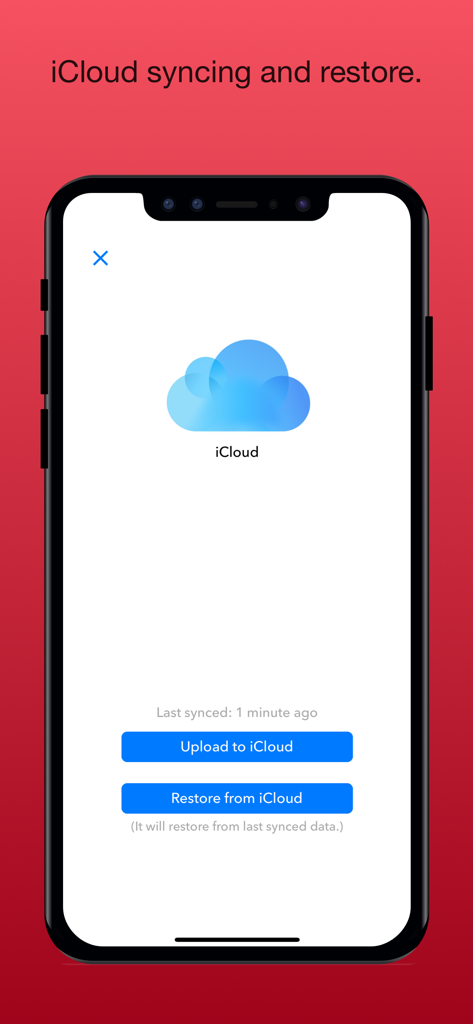 ScanCopy: PDF Editor Converter - Interfaz de sincronización y restauración de datos de iCloud en la aplicación editor de PDF ScanCopy
