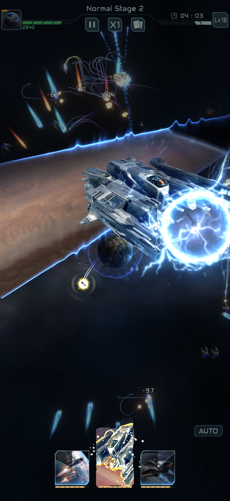 Planet Defense: Space TD game - Una grande astronave ingaggia una battaglia cosmica contro invasori alieni in Planet Defense Space TD game.