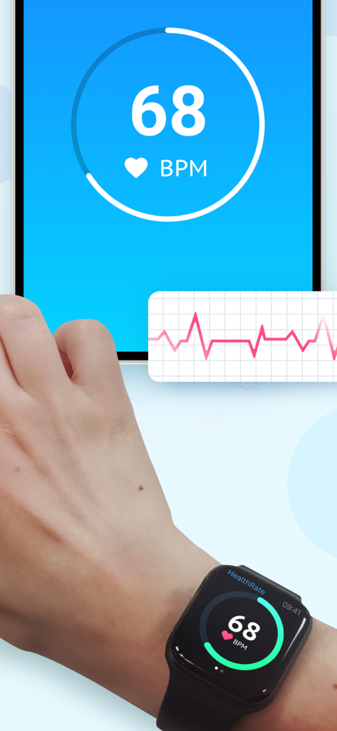 Heart rate monitoring on iPhone and Apple Watch using HealthRate app