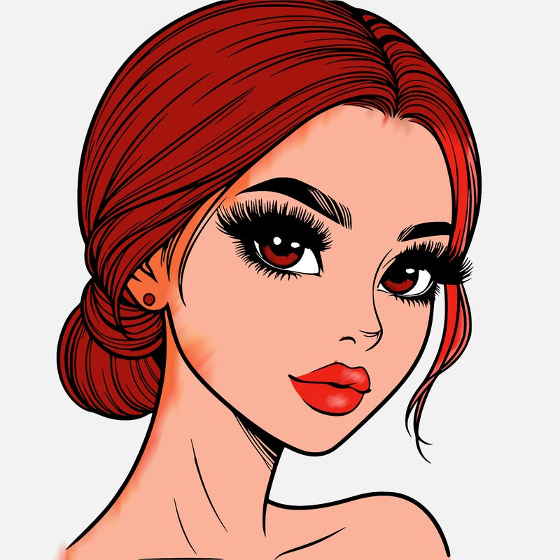 realistic girl with lashes