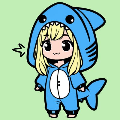 girl in shark onesie