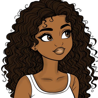 realistic girl with curly hair