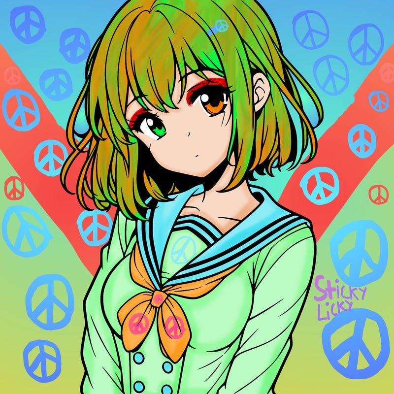 pretty anime girl wearing a school uniform