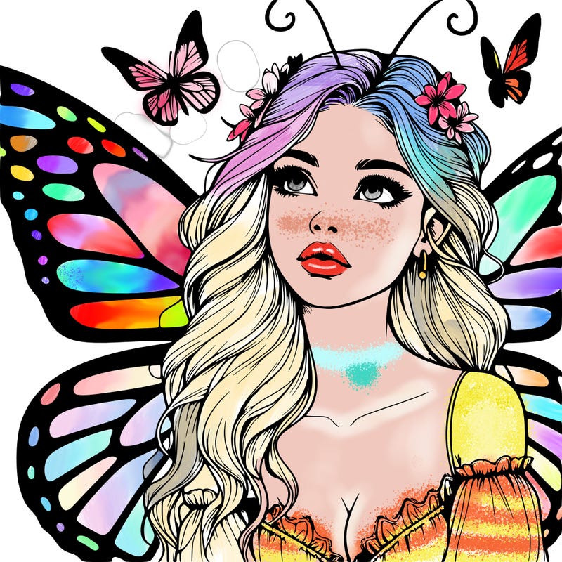 butterfly fairy realistic girl