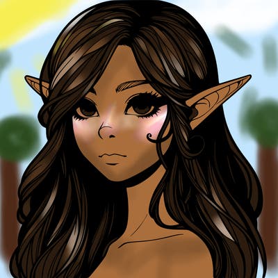 elf girl realistic dark fantasy