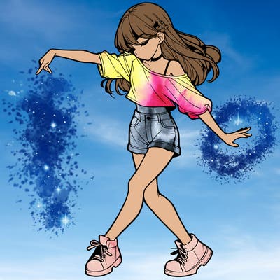 realistic girl danceing