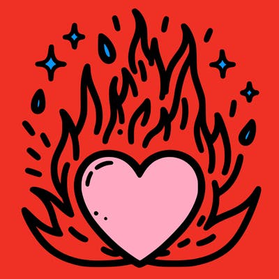 heart set on fire