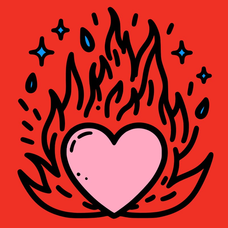 heart set on fire