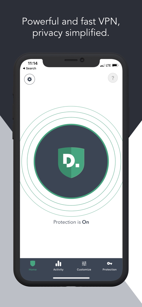 PrivacyPro SmartVPN & Firewall - PrivacyPro SmartVPN and Firewall app home screen indicating active protection