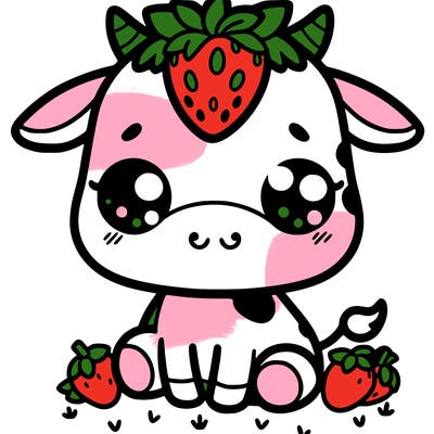 cute strawberry cow