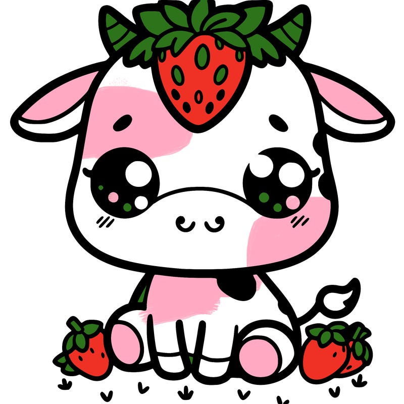 cute strawberry cow