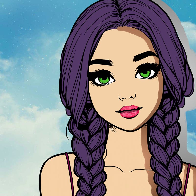 realistic girl with braids