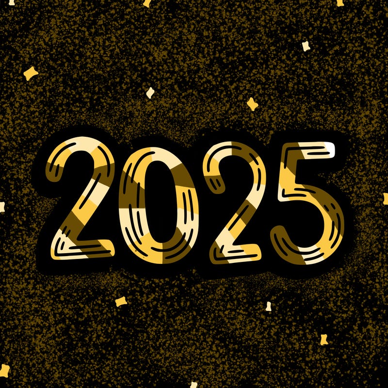 one line scrawled numbers sketch design “2025”