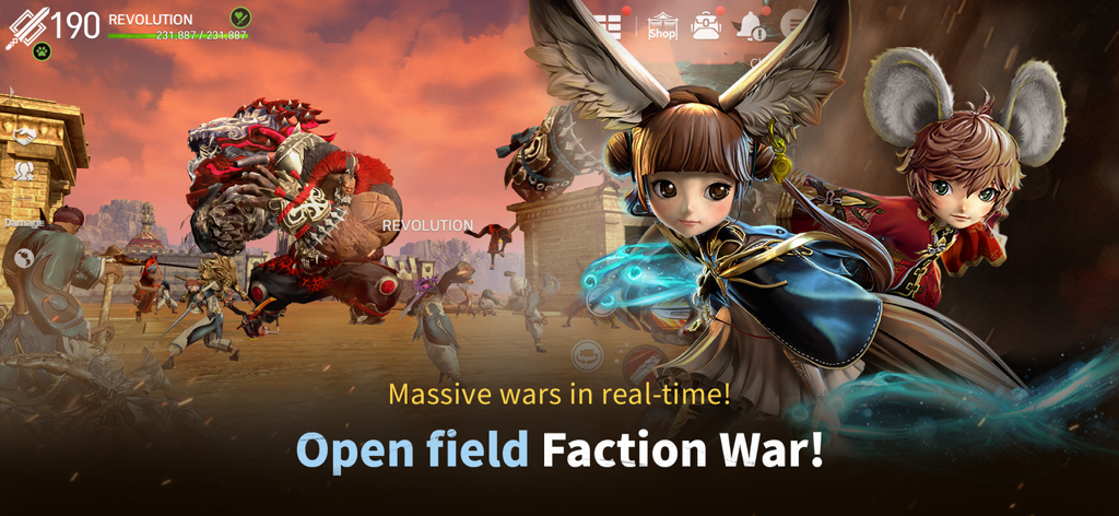 Blade&Soul Revolution - Real-time open field faction war gameplay in Blade and Soul Revolution