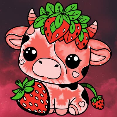 cute strawberry cow