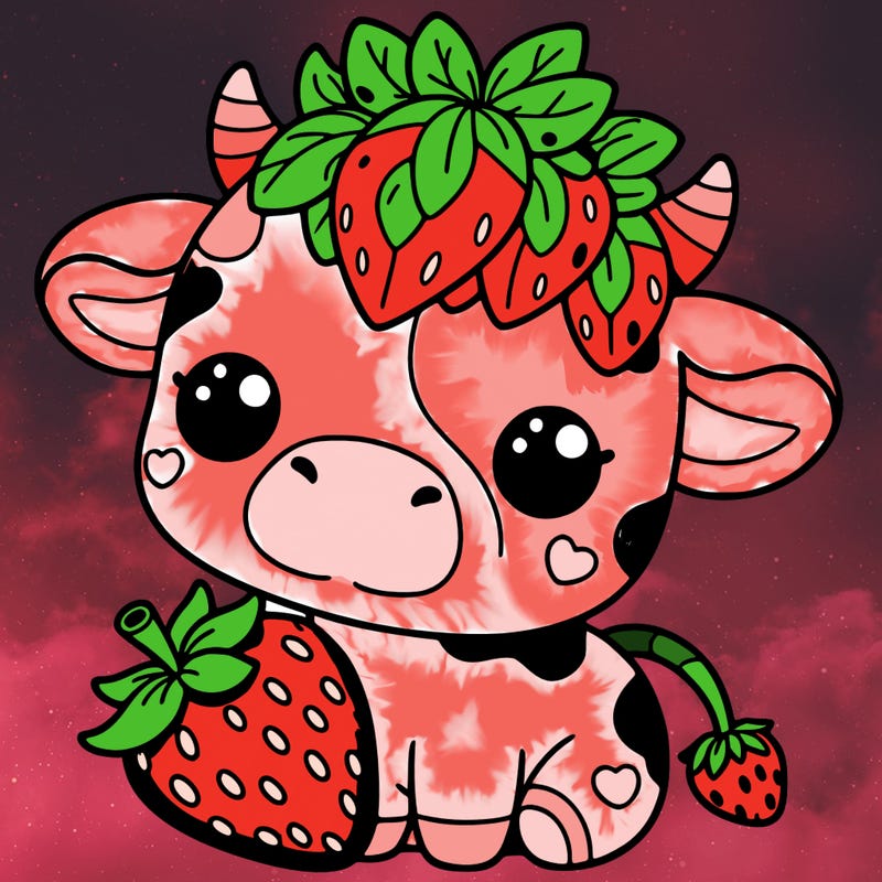 cute strawberry cow