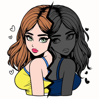 realistic girl split