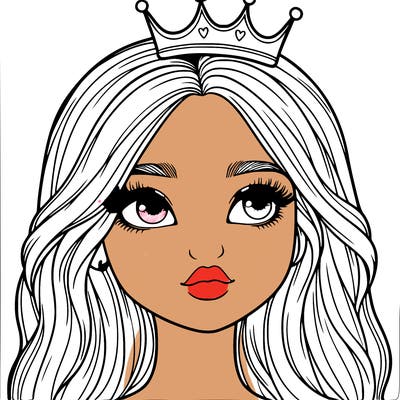 a realistic girl with a crown on