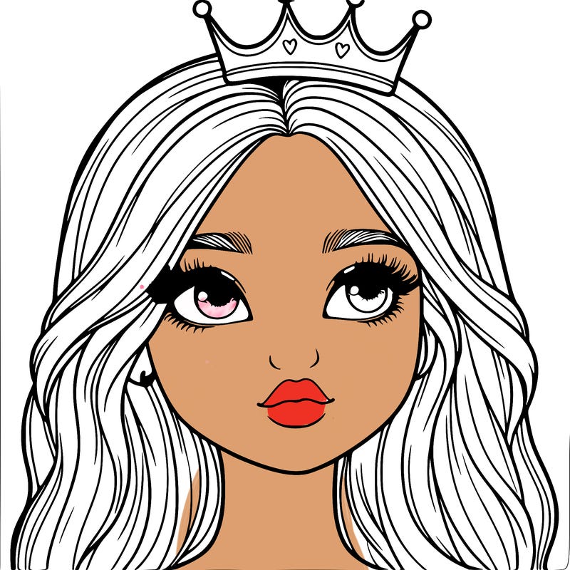 a realistic girl with a crown on