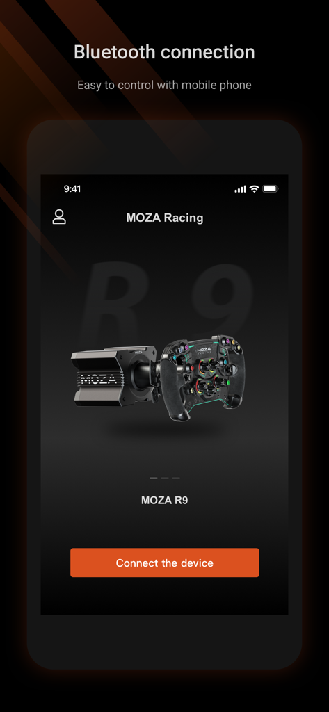 MOZA Racing - MOZA Racing App-Bildschirm zur Verbindung eines Geräts über Bluetooth